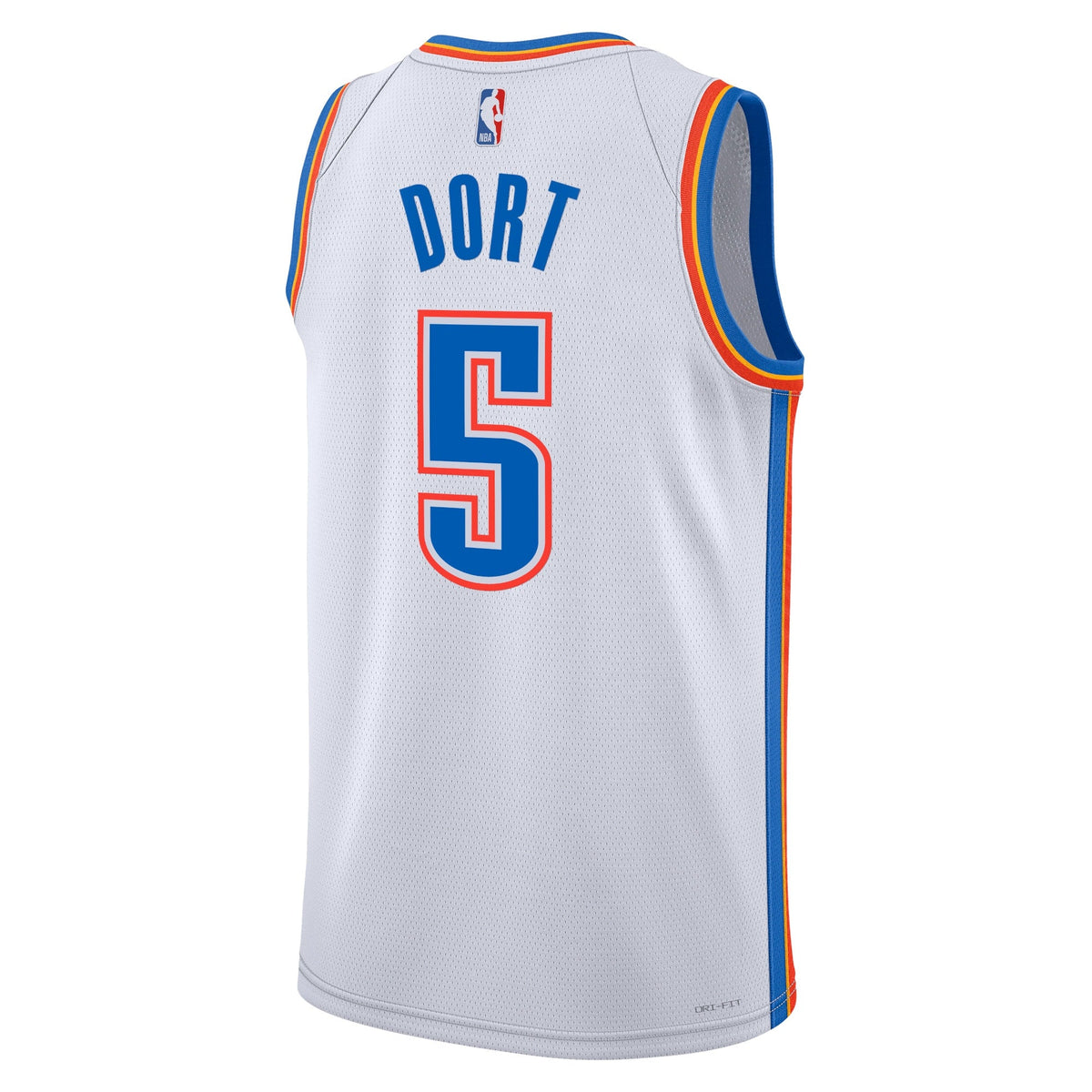 Oklahoma City Thunder Nike Association Edition Swingman Jersey - White - Luguentz Dort - Unisex product image 3, provided