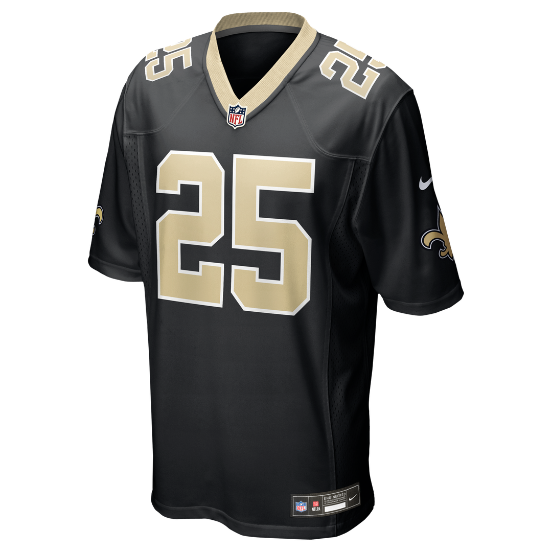 New Orleans Saints Rejzohn Wright Nike Black Team Game Jersey product image 2, provided for visual reference and product