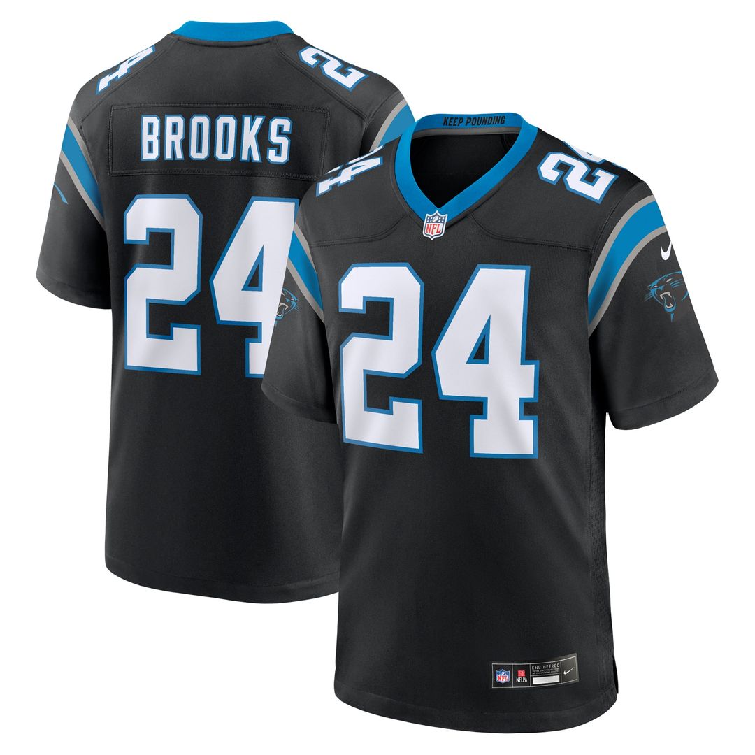 Carolina Panthers Jonathon Brooks Nike Black Game Jersey product image 1, provided for visual reference and product detail