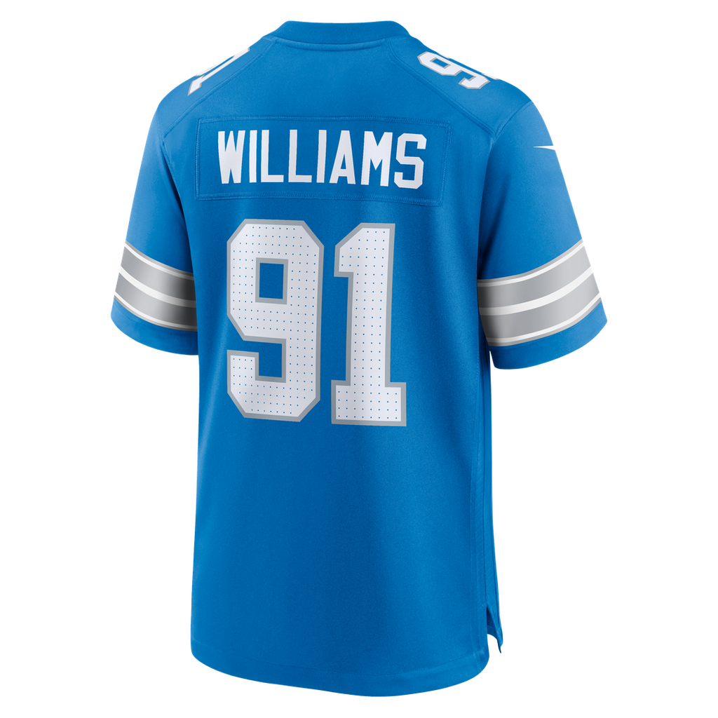 Detroit Lions Tyleik Williams Nike Blue Team Game Jersey product image 3, provided for visual reference and product detail