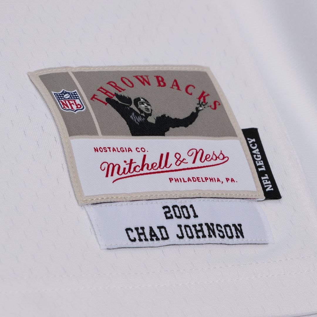 Cincinnati Bengals Chad Johnson Mitchell & Ness White 2001 Legacy Replica Player Jersey product image 3, provided for visual