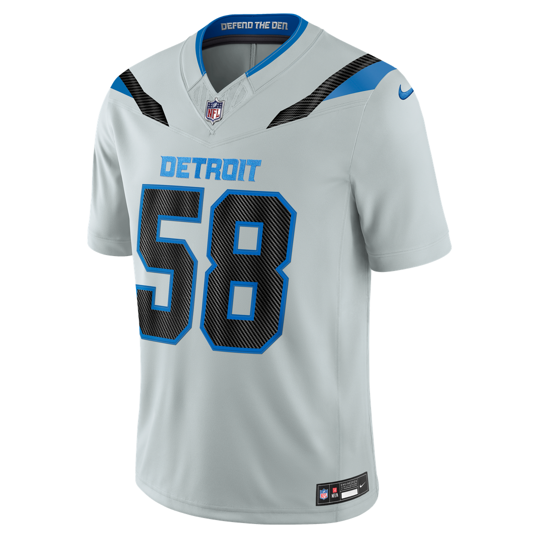 Detroit Lions Penei Sewell Nike Silver 2026 Rivalries Collection Stitched Limited Jersey product image 2, provided for