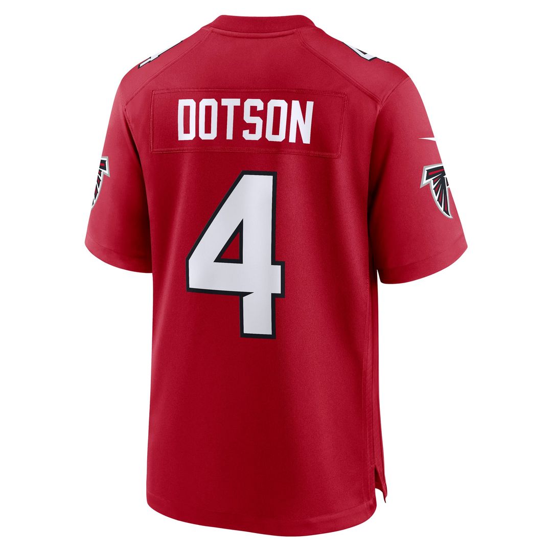 Atlanta Falcons Jahan Dotson Nike Red Team Game Jersey product image 3, provided for visual reference and product detail