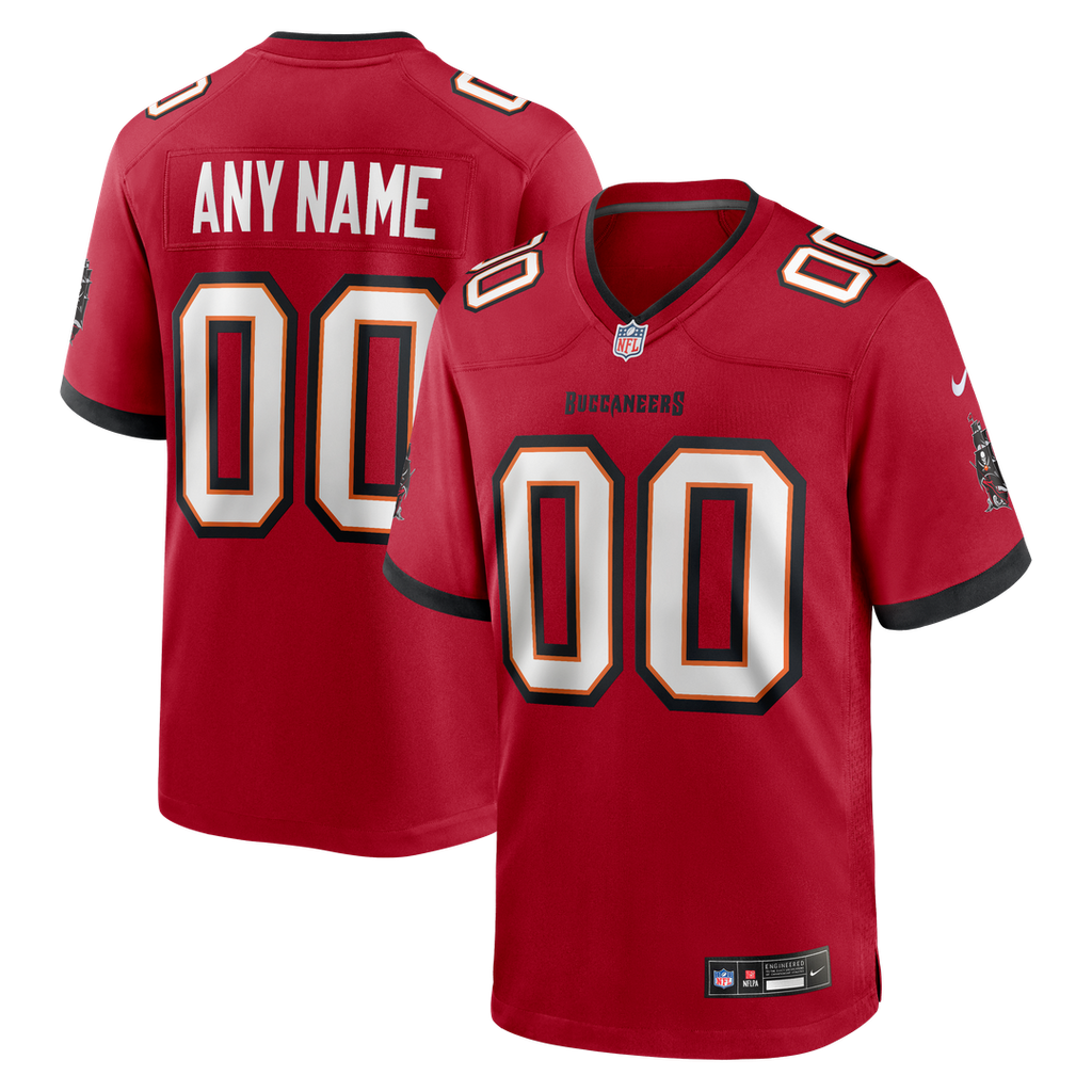 Nike Red Tampa Bay Buccaneers Team Custom Game Jersey product image 1, provided for visual reference and product detail