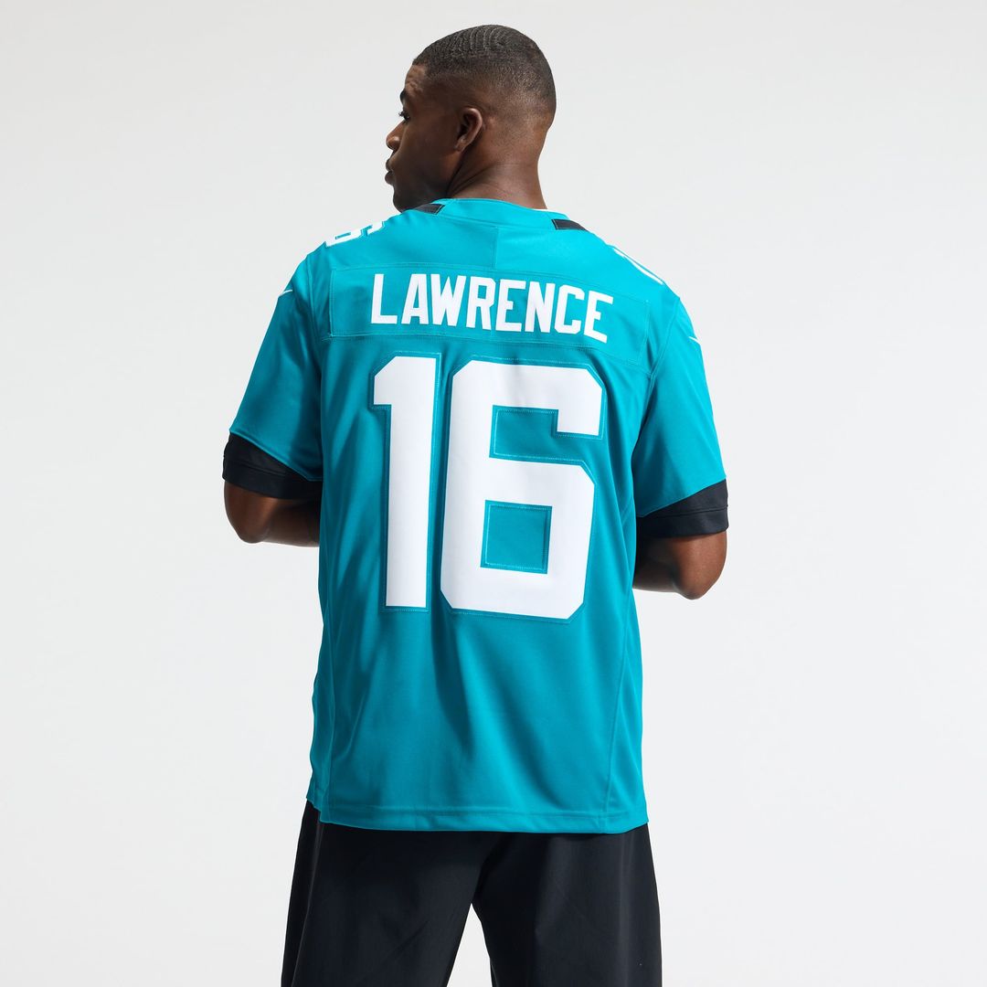 Jacksonville Jaguars Trevor Lawrence Nike Teal Team Vapor F.U.S.E. Stitched Limited Jersey product image 3, provided for
