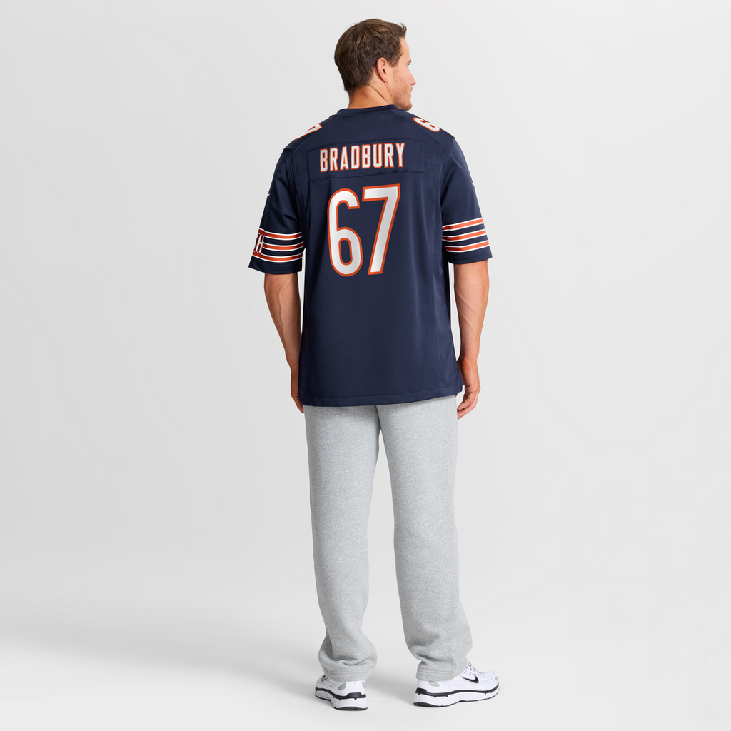 Chicago Bears Garrett Bradbury Nike Navy Team Game Jersey product image 3, provided for visual reference and product detail