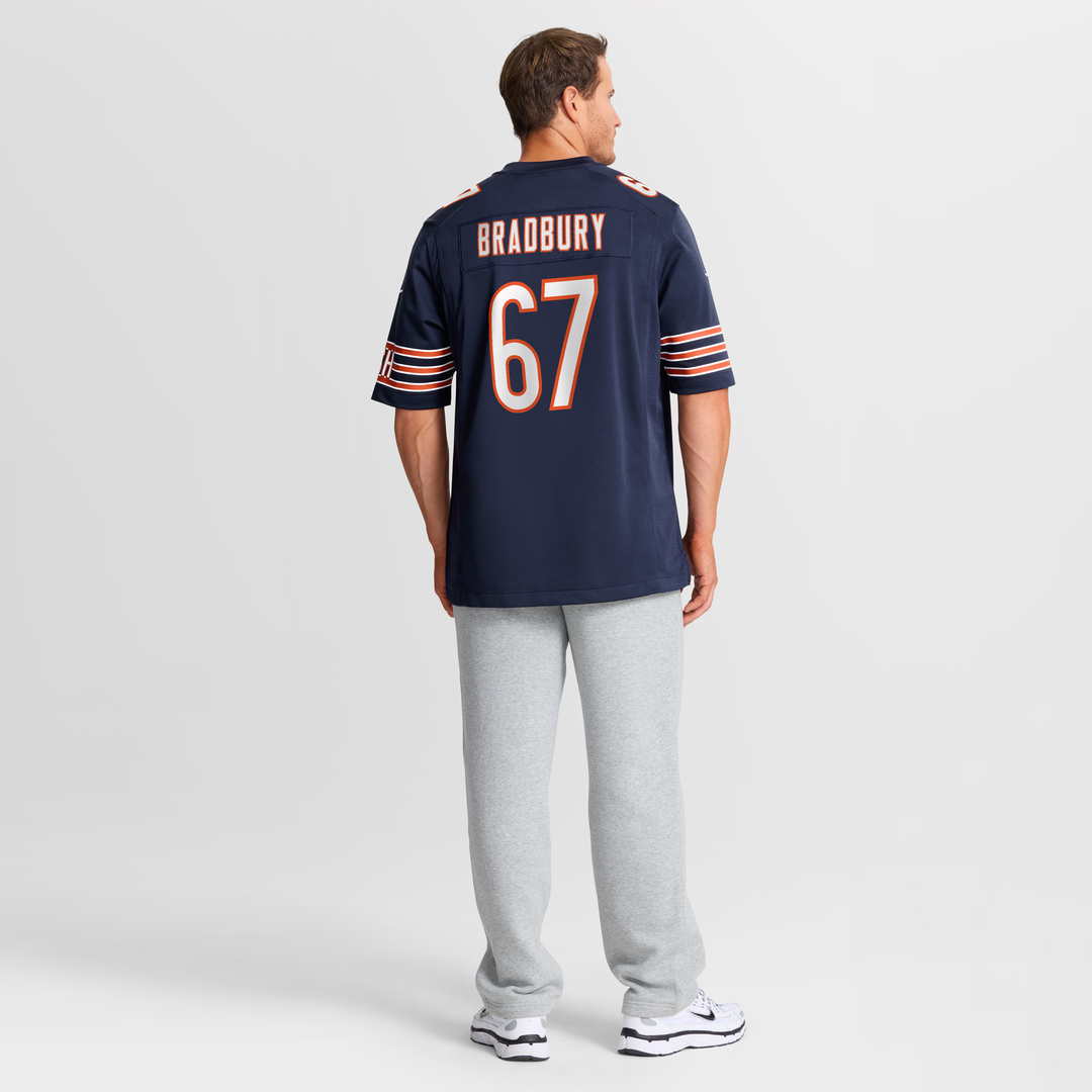 Chicago Bears Garrett Bradbury Nike Navy Team Game Jersey product image 3, provided for visual reference and product detail