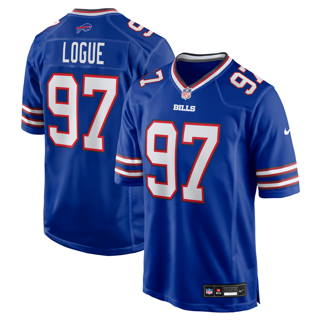 Buffalo Bills Zion Logue Nike Royal Team Game Jersey product image 1, provided for visual reference and product detail review