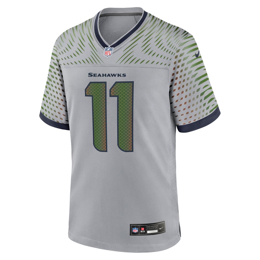 Seattle Seahawks Jaxon Smith-Njigba Nike Gray Rivalries Collection Game Jersey product image 2, provided for visual