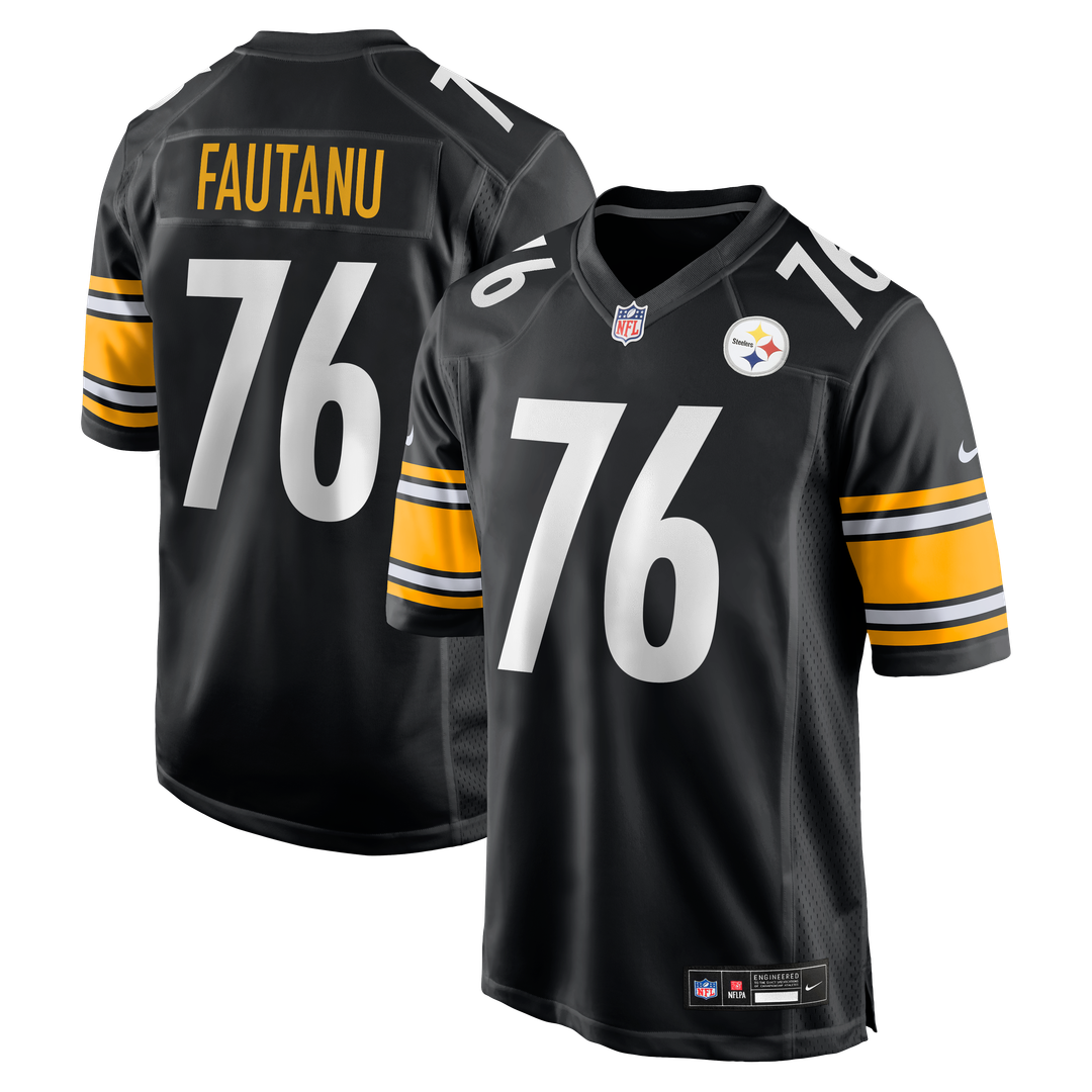 Pittsburgh Steelers Troy Fautanu Nike Black Player Game Jersey product image 1, provided for visual reference and product