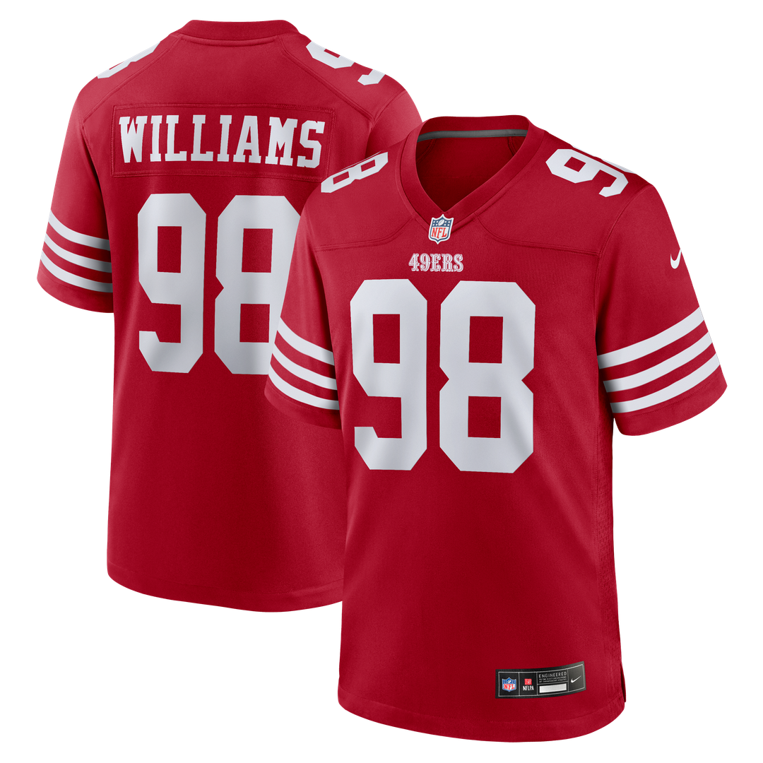 San Francisco 49ers Mykel Williams Nike Scarlet Team Game Jersey product image 1, provided for visual reference and product