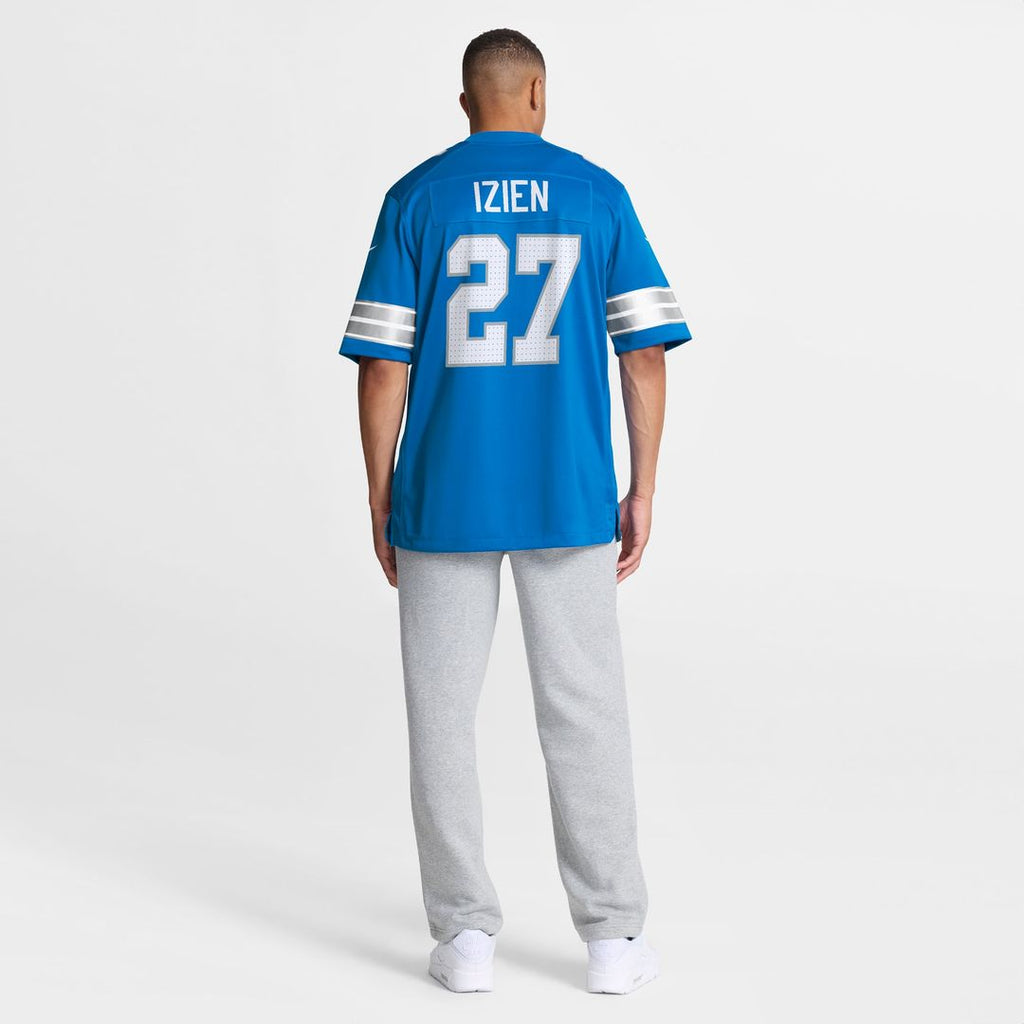 Detroit Lions Christian Izien Nike Blue Team Game Jersey product image 5, provided for visual reference and product detail