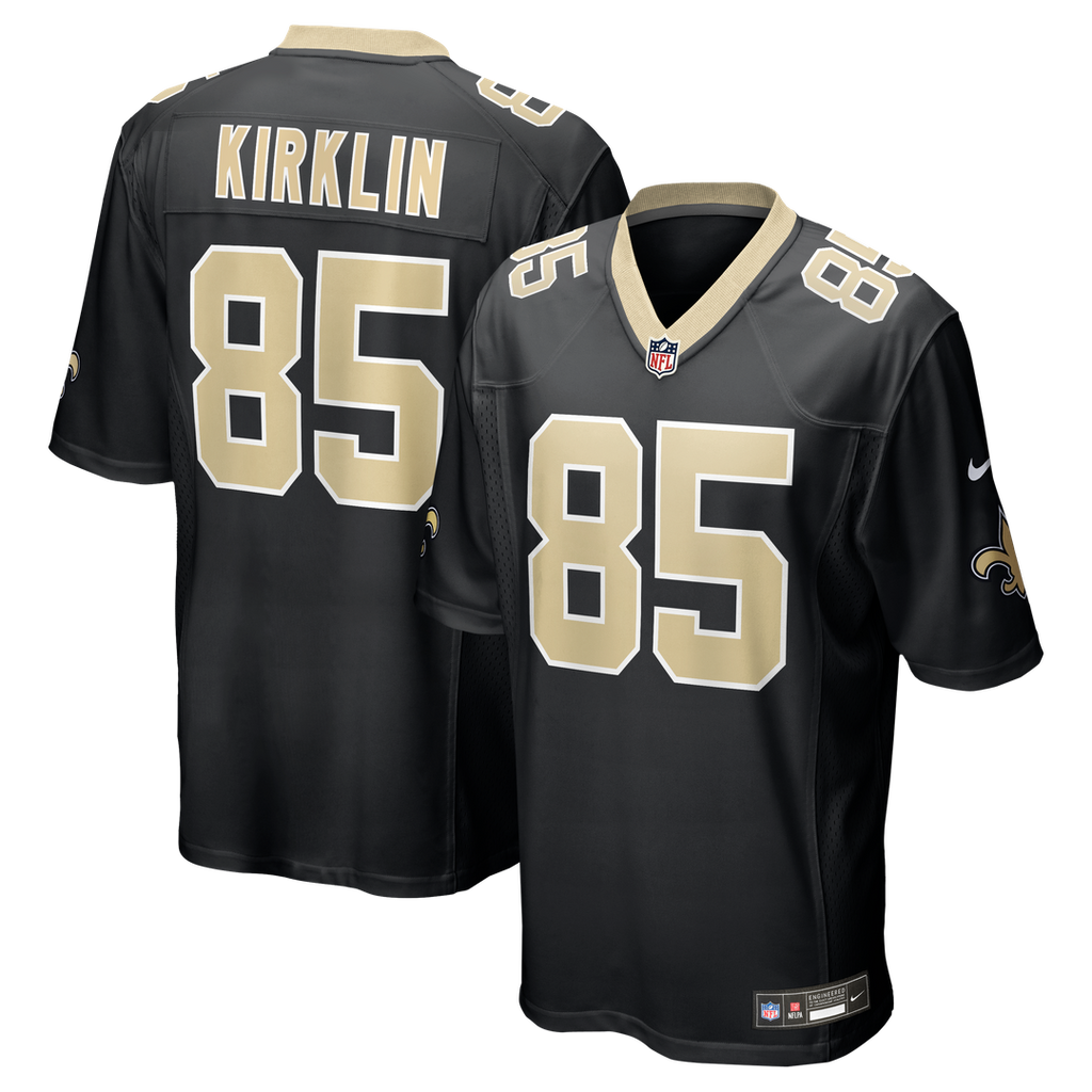New Orleans Saints Jontre Kirklin Nike Black Team Game Jersey product image 1, provided for visual reference and product