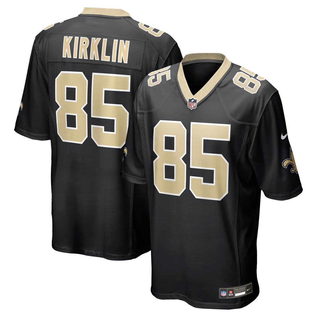 New Orleans Saints Jontre Kirklin Nike Black Team Game Jersey product image 1, provided for visual reference and product
