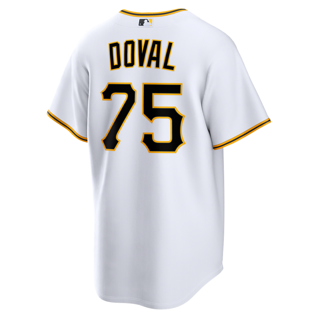 Pittsburgh Pirates Camilo Doval Nike White Home Replica Jersey product image 5, provided for visual reference and product