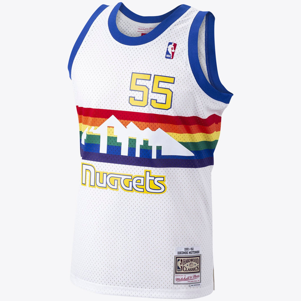 Denver Nuggets Dikembe Mutombo 1991 Hardwood Classics Home Swingman Jersey By Mitchell & Ness - White product image 2,