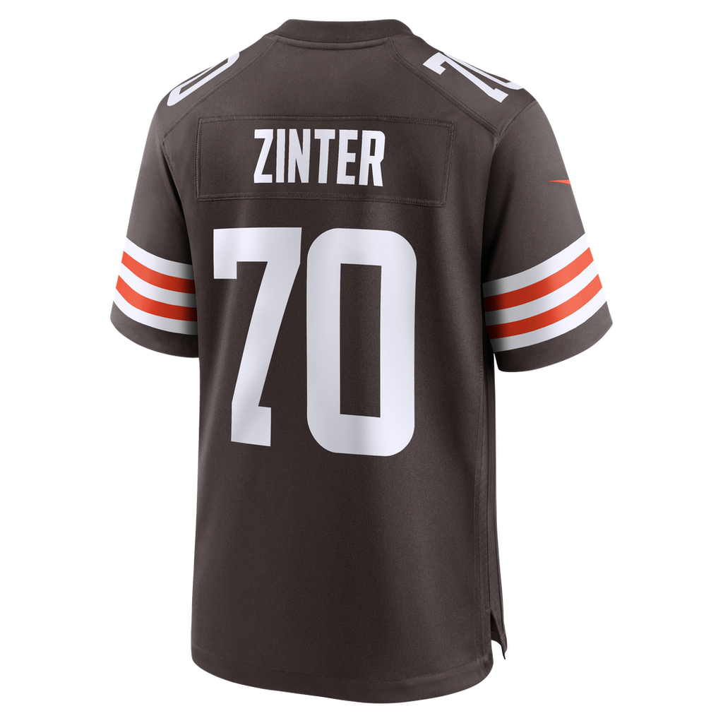 Cleveland Browns Zak Zinter Nike Brown Team Game Jersey product image 3, provided for visual reference and product detail