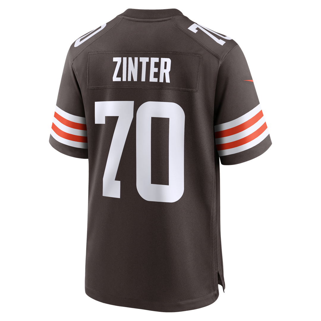 Cleveland Browns Zak Zinter Nike Brown Team Game Jersey product image 3, provided for visual reference and product detail