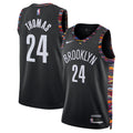 Brooklyn Nets Nike 2025/26 City Edition Swingman Jersey - Black - Cam Thomas - Unisex product image 1, provided for visual