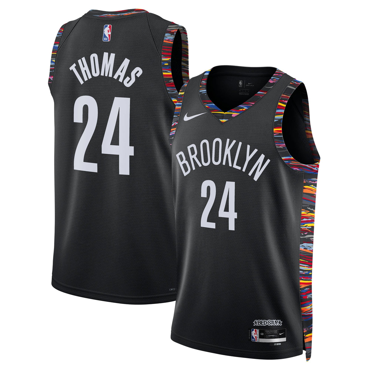 Brooklyn Nets Nike 2025/26 City Edition Swingman Jersey - Black - Cam Thomas - Unisex product image 1, provided for visual