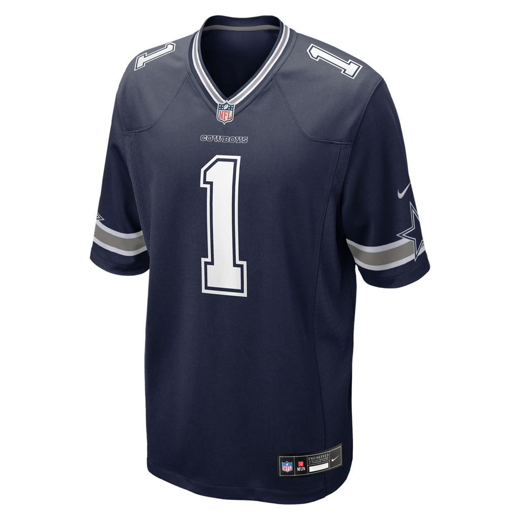 Dallas Cowboys Number 1 Groom Nike Navy Game Jersey product image 2, provided for visual reference and product detail review