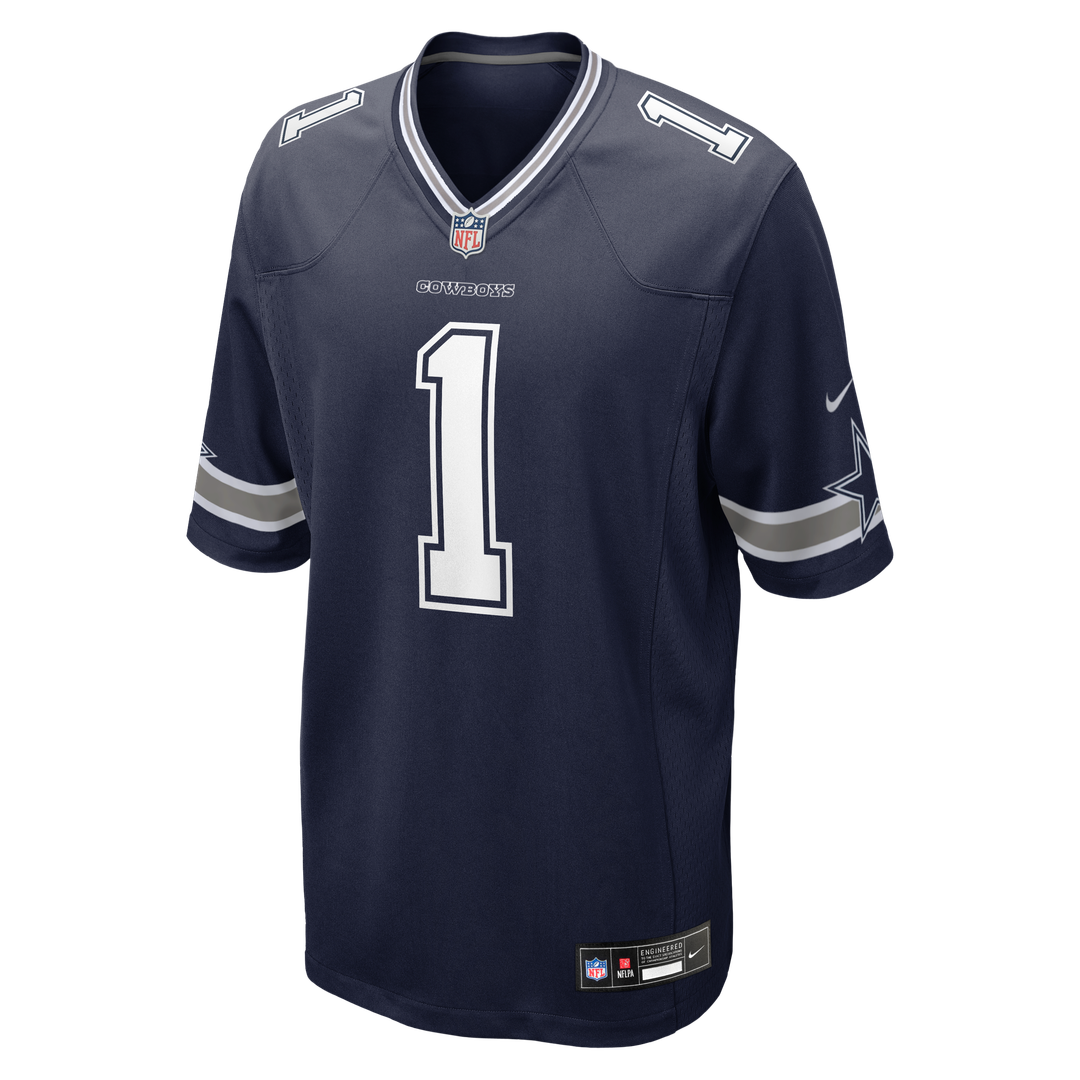 Dallas Cowboys Number 1 Groom Nike Navy Game Jersey product image 2, provided for visual reference and product detail review