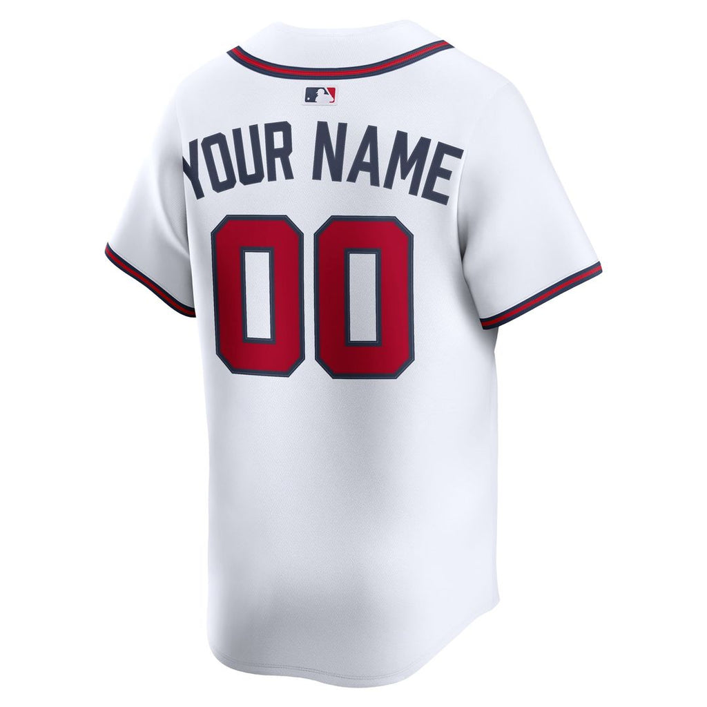 Atlanta Braves Nike White Home Limited Custom Jersey product image 3, provided for visual reference and product detail review