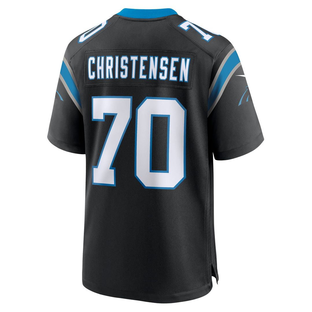 Carolina Panthers Brady Christensen Nike Black Team Game Jersey product image 3, provided for visual reference and product