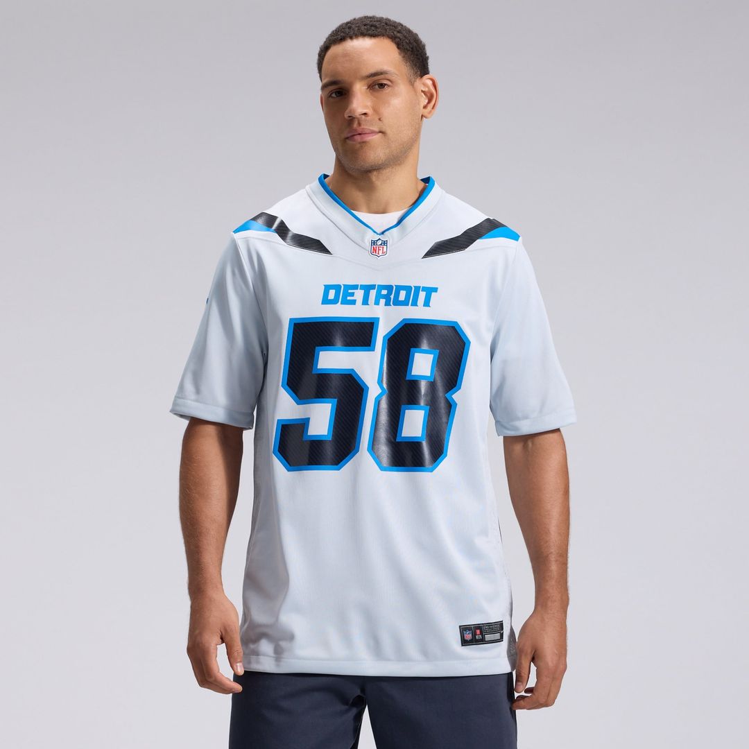 Detroit Lions Penei Sewell Nike Silver 2026 Rivalries Collection Game Jersey product image 2, provided for visual reference