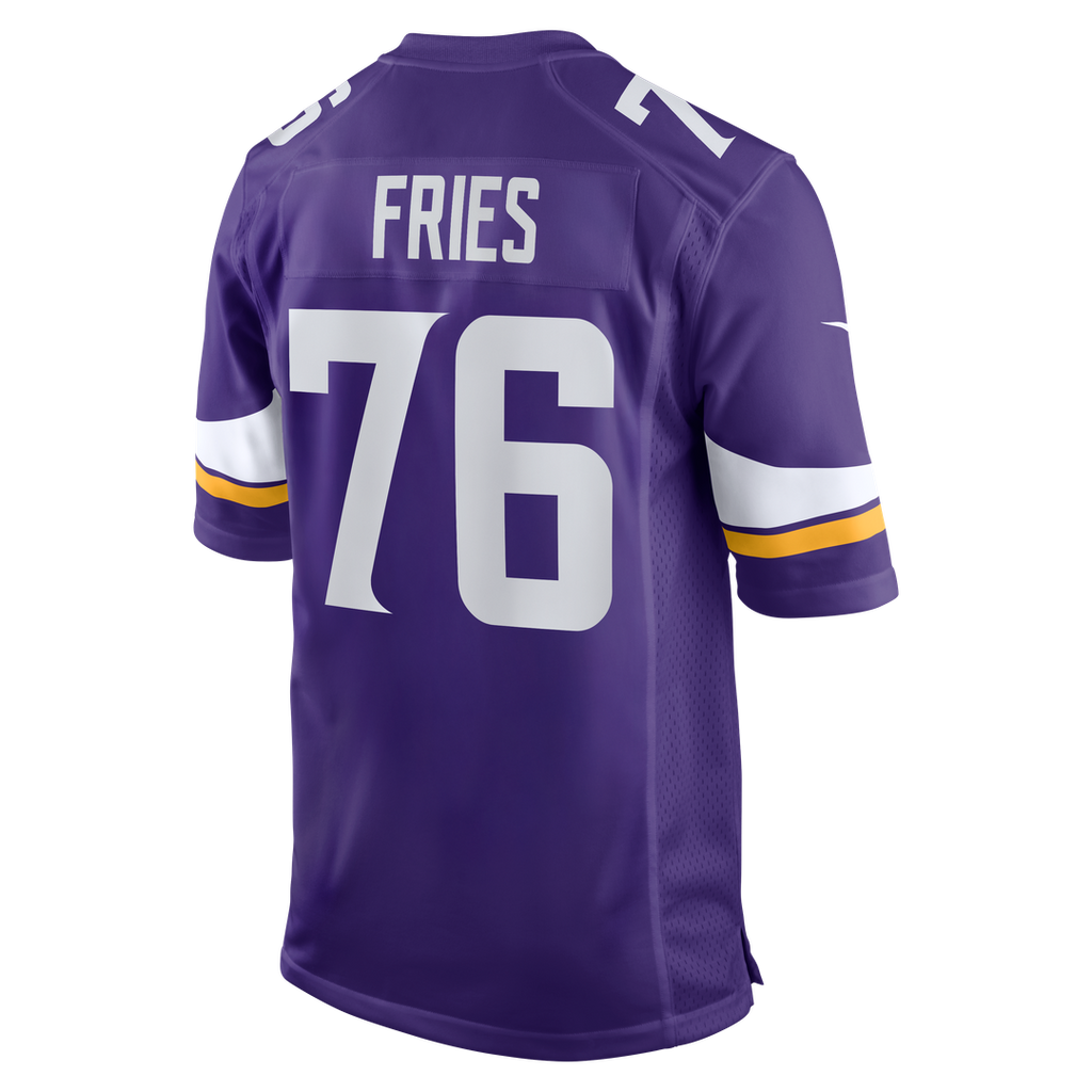 Minnesota Vikings Will Fries Nike Purple Team Game Jersey product image 3, provided for visual reference and product detail