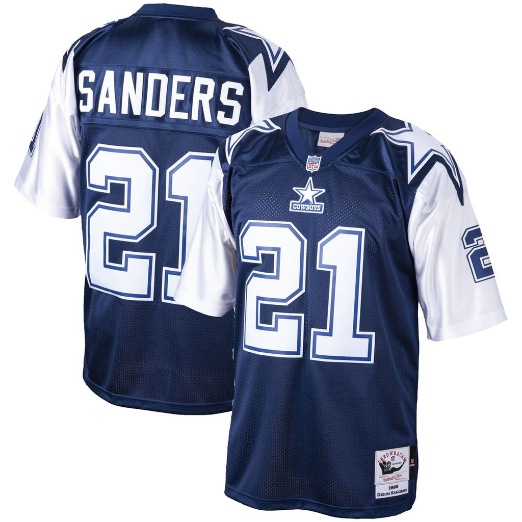 Dallas Cowboys Deion Sanders Mitchell & Ness Navy Big & Tall 1995 Retired Player Replica Jersey product image 1, provided