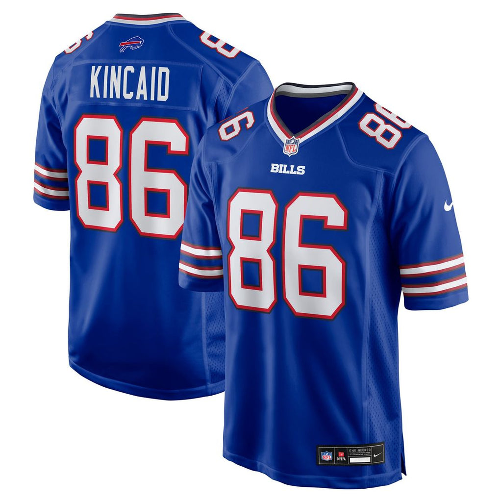 Buffalo Bills Dalton Kincaid Nike Royal Game Jersey product image 1, provided for visual reference and product detail review