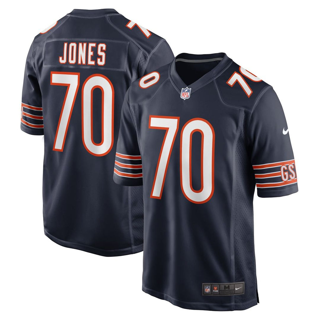 Chicago Bears Braxton Jones Nike Navy Game Player Jersey product image 1, provided for visual reference and product detail