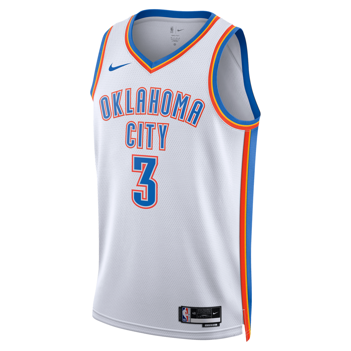 Oklahoma City Thunder Nike Association Edition Swingman Jersey - White - Jared McCain - Unisex product image 3, provided for