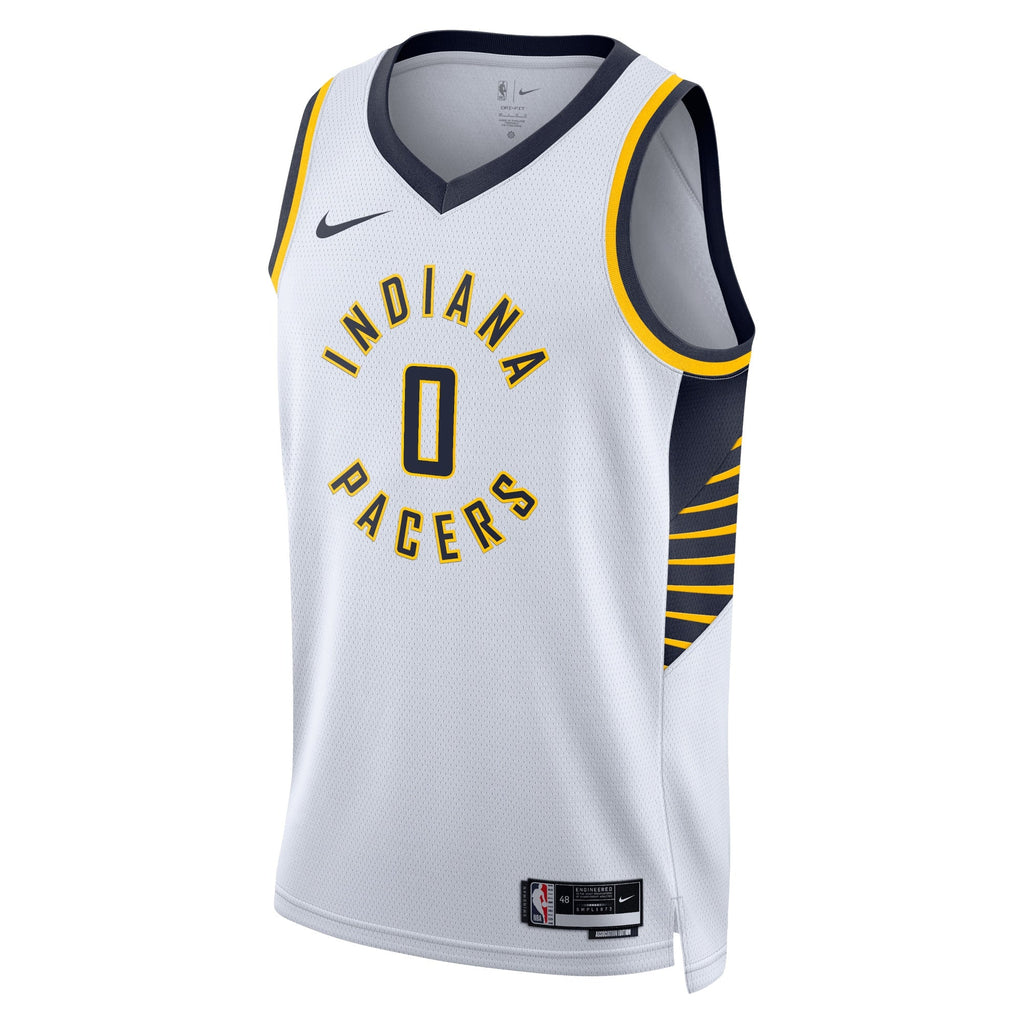Indiana Pacers Nike Association Edition Swingman Jersey - White - Tyrese Haliburton - Unisex product image 2, provided for
