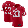 San Francisco 49ers Roger Craig Nike Scarlet Team Retired Game Jersey product image 1, provided for visual reference and
