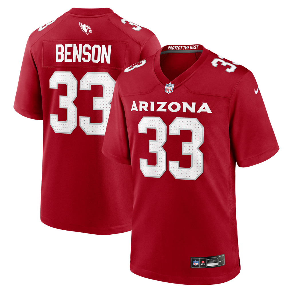 Arizona Cardinals Trey Benson Nike Cardinal Team Game Jersey product image 1, provided for visual reference and product