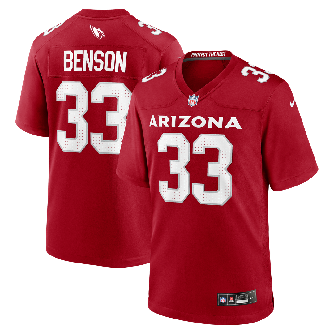 Arizona Cardinals Trey Benson Nike Cardinal Team Game Jersey product image 1, provided for visual reference and product