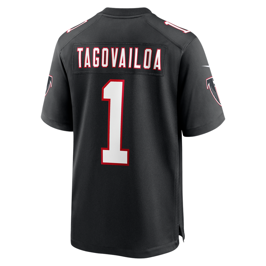 Atlanta Falcons Tua Tagovailoa Nike Black Alternate Game Jersey product image 3, provided for visual reference and product