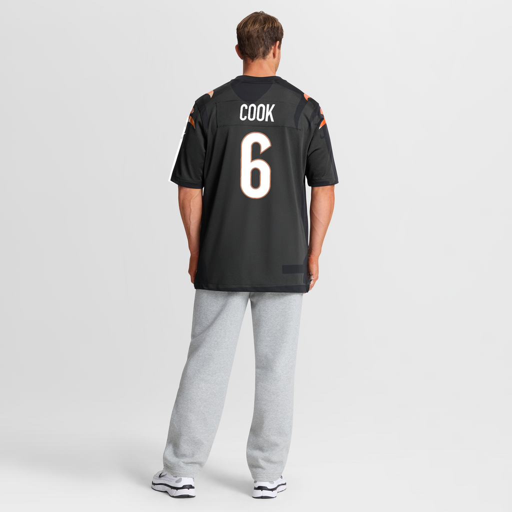 Cincinnati Bengals Bryan Cook Nike Black Team Game Jersey product image 5, provided for visual reference and product detail