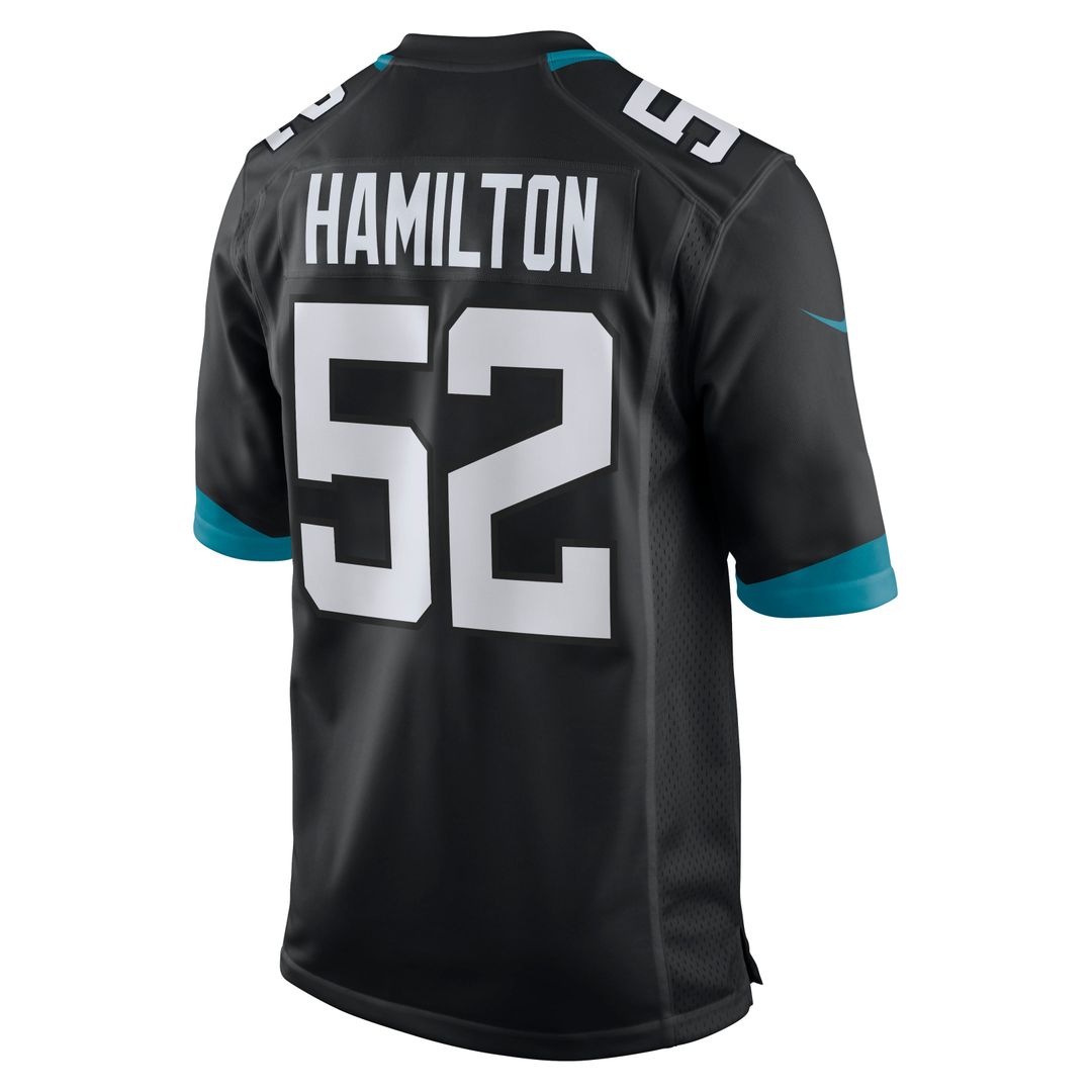 Jacksonville Jaguars DaVon Hamilton Nike Black Game Jersey product image 3, provided for visual reference and product detail