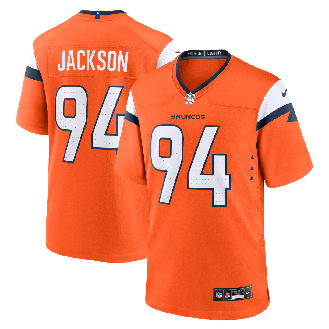 Denver Broncos Jordan Jackson Nike Orange Team Game Jersey product image 1, provided for visual reference and product detail