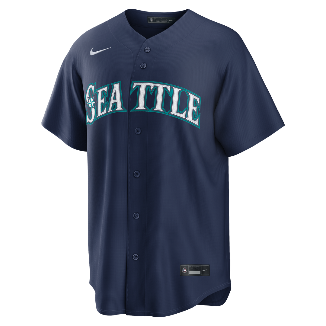 Seattle Mariners Cal Raleigh Nike Navy Road Replica Jersey product image 5, provided for visual reference and product detail