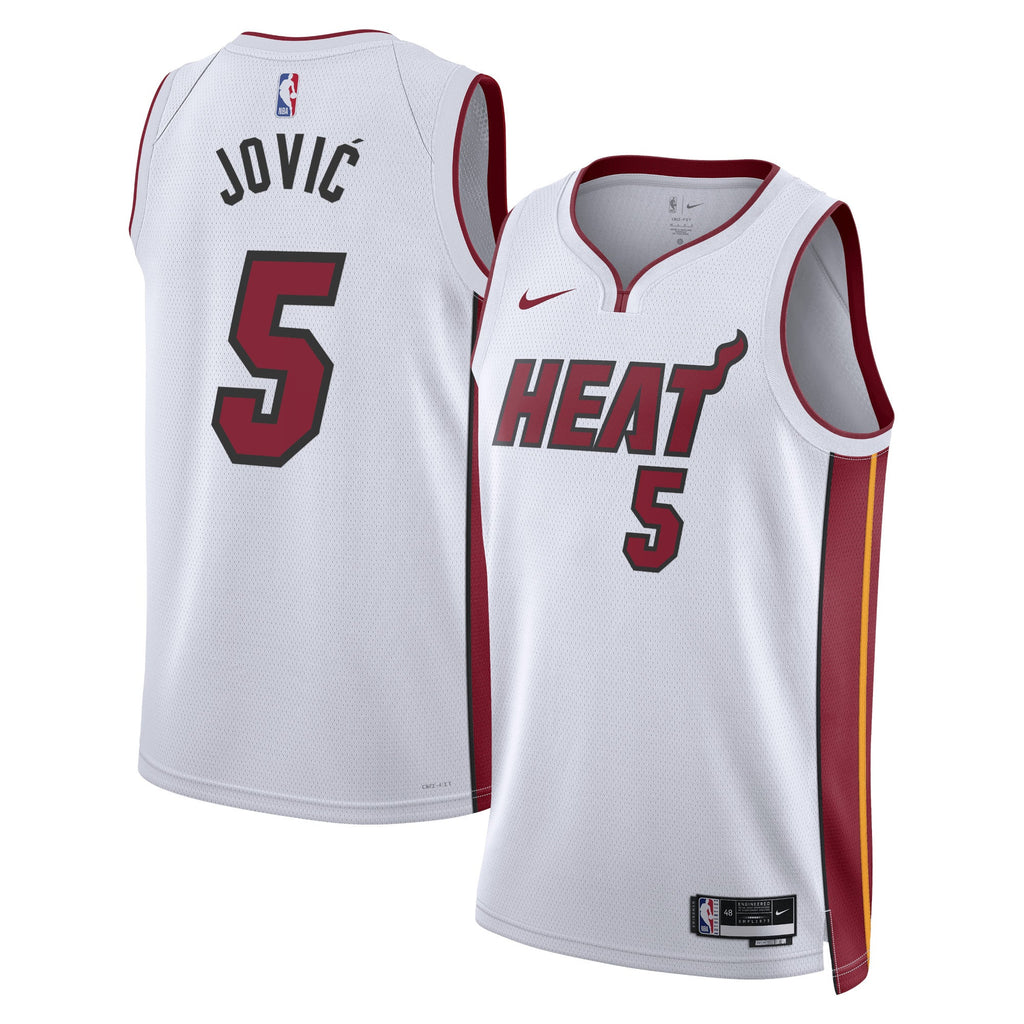 Miami Heat Nike Association Edition Swingman Jersey - White - Nikola Jović - Unisex product image 1, provided for visual