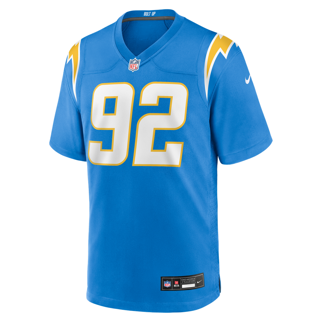 Los Angeles Chargers Justin Eboigbe Nike Powder Blue Team Game Jersey product image 2, provided for visual reference and
