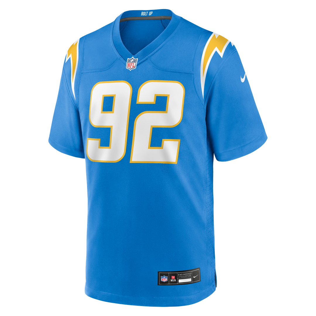 Los Angeles Chargers Justin Eboigbe Nike Powder Blue Team Game Jersey product image 2, provided for visual reference and