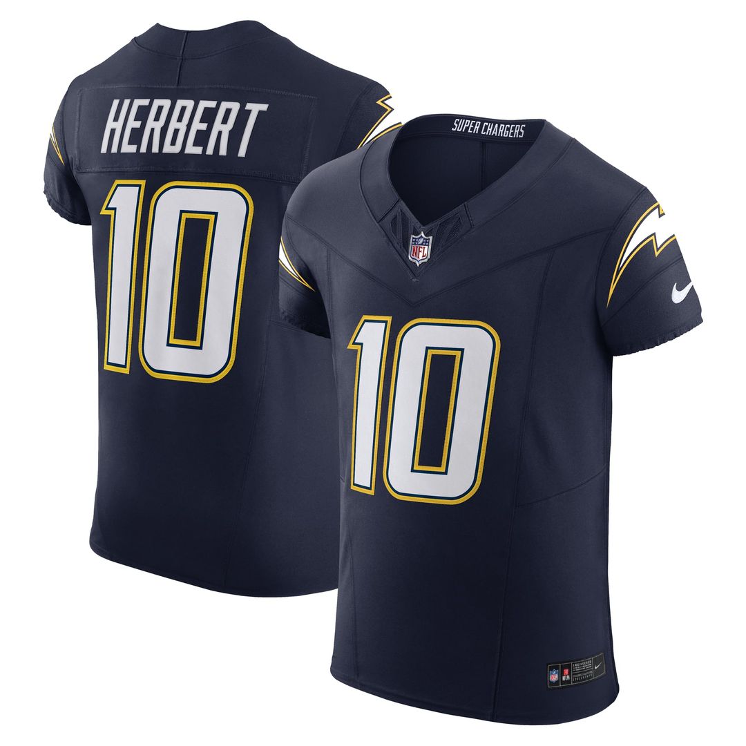 Los Angeles Chargers Justin Herbert Nike Navy Alternate Vapor F.U.S.E. Elite Jersey product image 1, provided for visual