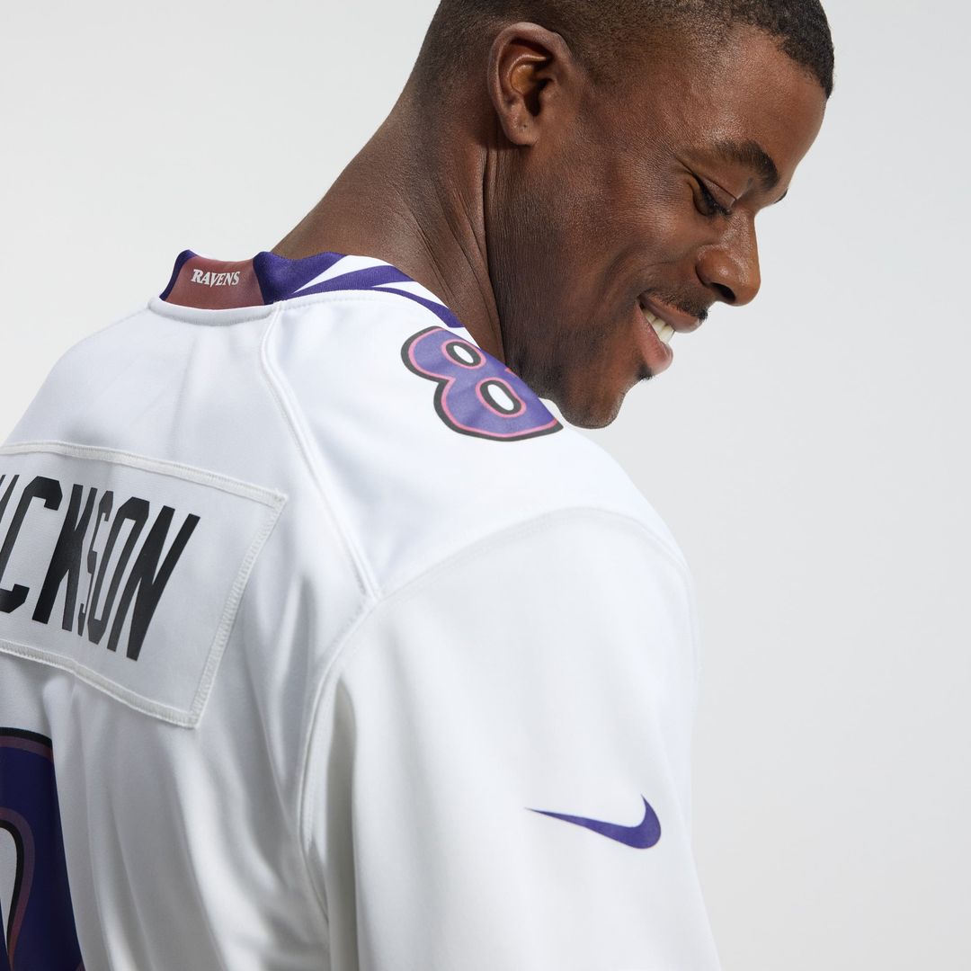 Baltimore Ravens Lamar Jackson Nike White Game Jersey product image 9, provided for visual reference and product detail