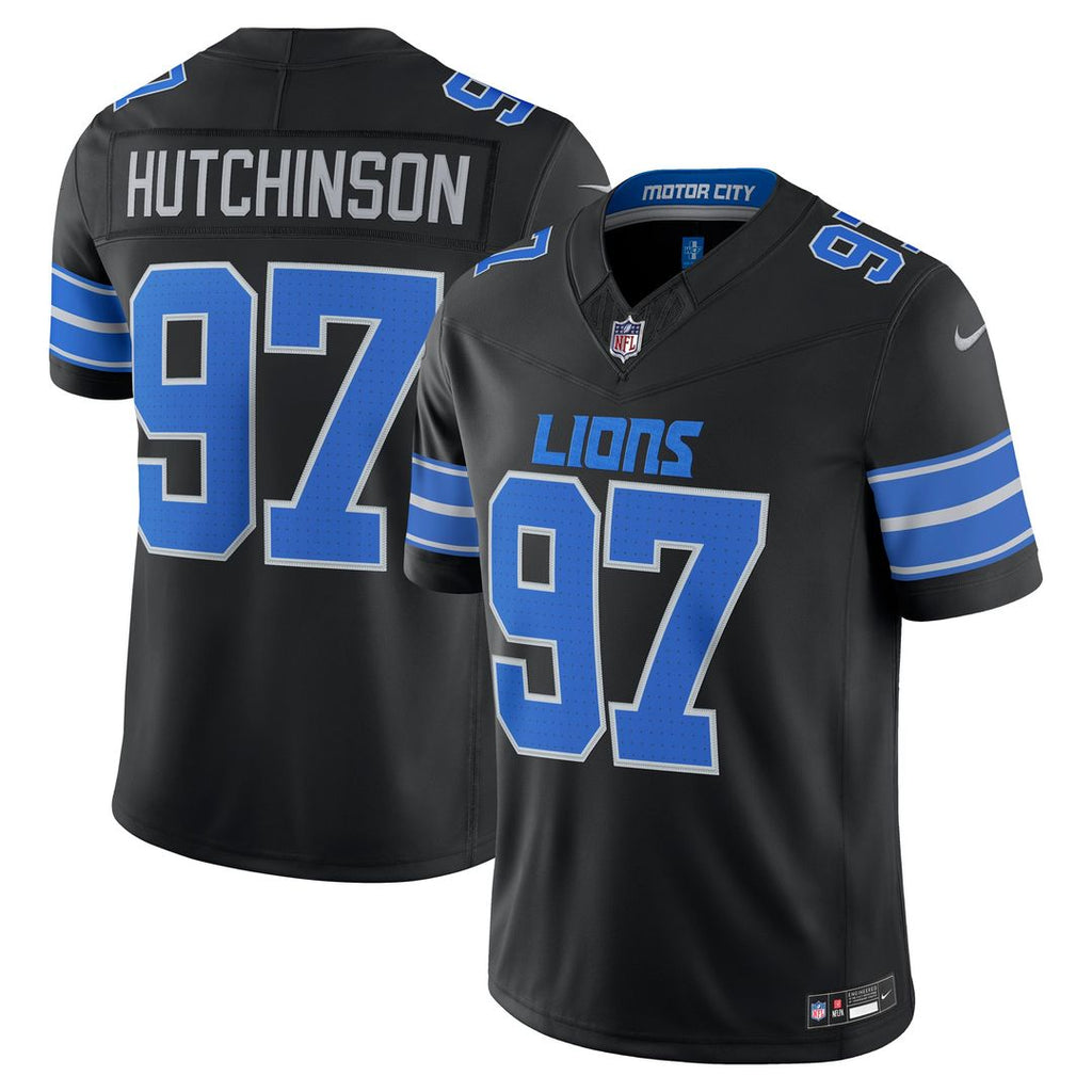 Detroit Lions Aidan Hutchinson Nike Black Alternate Vapor F.U.S.E. Stitched Limited Jersey product image 4, provided for