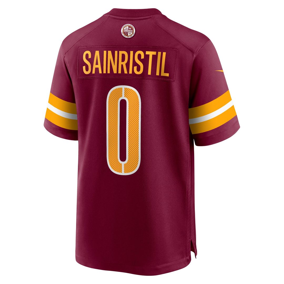 Washington Commanders Mike Sainristil Nike Burgundy Game Jersey product image 3, provided for visual reference and product